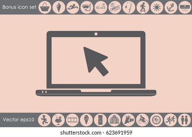 laptop and arrow icon vector