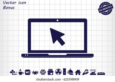 laptop and arrow icon vector