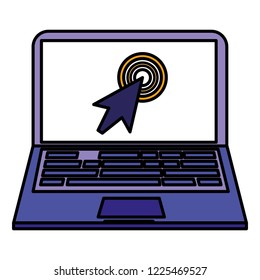 laptop with arrow mouse
