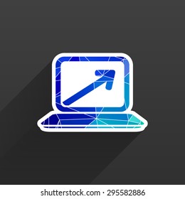 Laptop with arrow pointing up from the blank screen