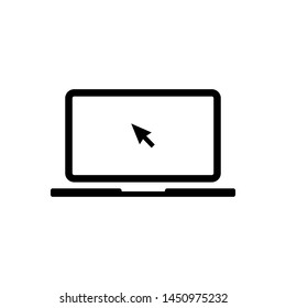 Laptop with arrow  vector icon, notebook symbol