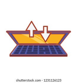 laptop with arrows icon