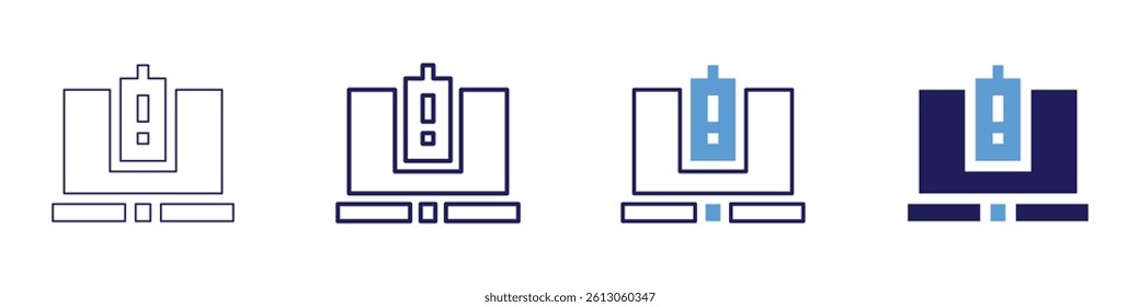 Laptop assistant icon in 4 different styles. Thin Line, Line, Bold Line, Duotone. Duotone style. Editable stroke.