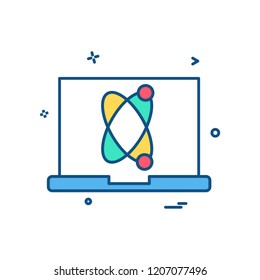 laptop atom icon vector design
