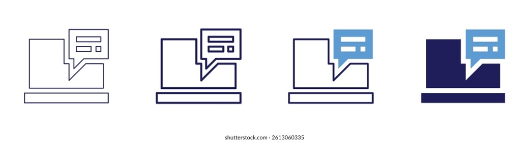 Laptop audiofile icon in 4 different styles. Thin Line, Line, Bold Line, Duotone. Duotone style. Editable stroke.