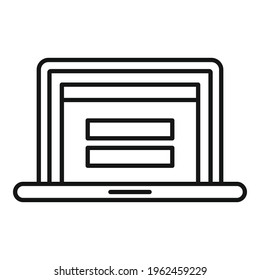 Laptop authentication icon. Outline Laptop authentication vector icon for web design isolated on white background