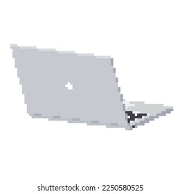 Laptop zurück. Vektorgrafik, die leicht zu bearbeiten ist.