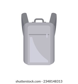 Laptop backpack icon flat vector. Bag case. School purse isolated