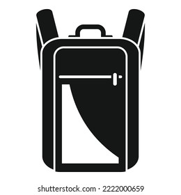 Laptop backpack icon simple vector. Bag case. School purse
