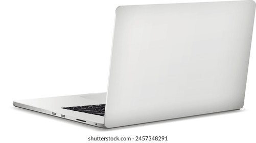 Laptop backside isolated on white background