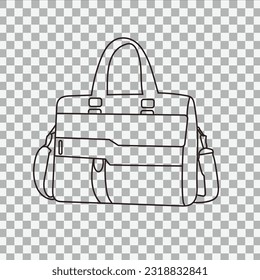 Design des Laptop-Bag-Ikons auf transparentem Hintergrund
