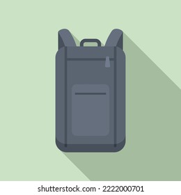 Laptop Bag Icon Flat Vector. Backpack Case. Business Suitcase