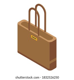 Icono de la bolsa de portátiles. Isométrico del icono vectorial de la bolsa del portátil para el diseño web aislado en fondo blanco