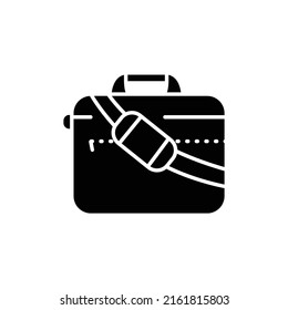 Laptop bag line color icon. Isolated vector element.
