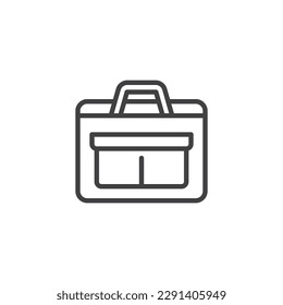 Laptop bag line icon. linear style sign for mobile concept and web design. Business bag outline vector icon. Symbol, logo illustration. Vector graphics
