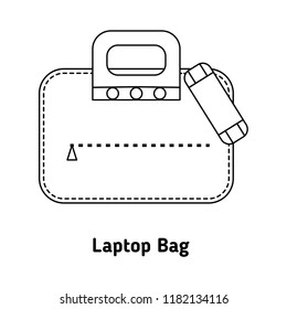 Laptop Bag for men in thin line style icon vector illustration
