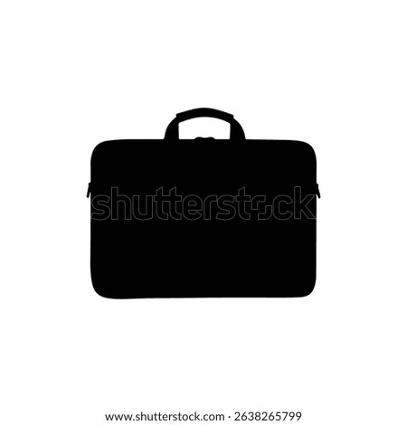 Laptop bag silhouette icon vector flat design.