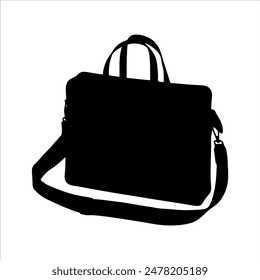 Laptop bag silhouette isolated on white background. Laptop bag icon vector illustration design.