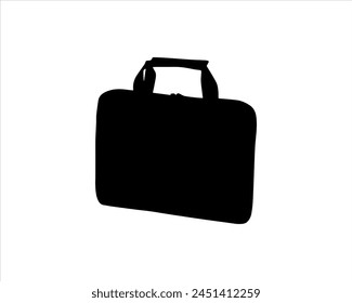 Laptop bag silhouette vector illustration on white background