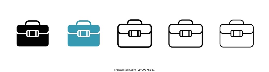 Juego de iconos vectoriales de bolsos para portátiles. Símbolo de vector de canal técnico para el diseño de interfaz de usuario.