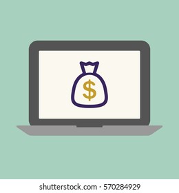 Laptop banking concept
