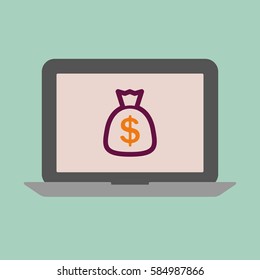 Concepto de banca de portátiles
