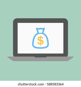 Concepto de banca de portátiles