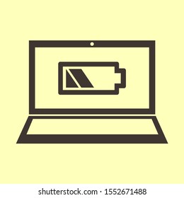 laptop battery vector icon . Lorem Ipsum Flat Design