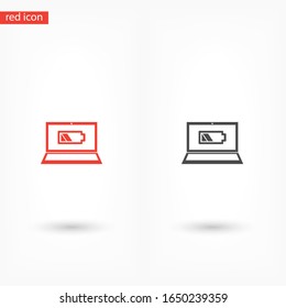 laptop battery vector icon . Lorem Ipsum Flat Design