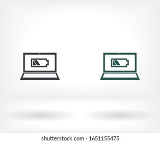laptop battery vector icon . Lorem Ipsum Flat Design
