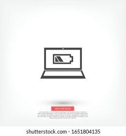 laptop battery vector icon . Lorem Ipsum Flat Design