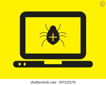laptop, beetle, icon, vector illustration eps10