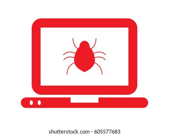 laptop, beetle, icon, vector illustration eps10