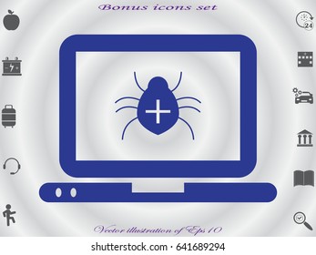 laptop, beetle, icon, vector illustration eps10