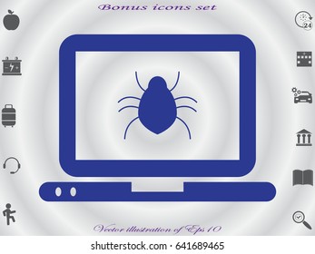 laptop, beetle, icon, vector illustration eps10