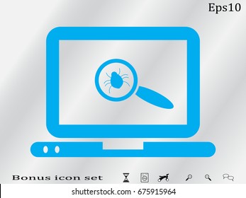 laptop, beetle, icon, vector illustration eps10