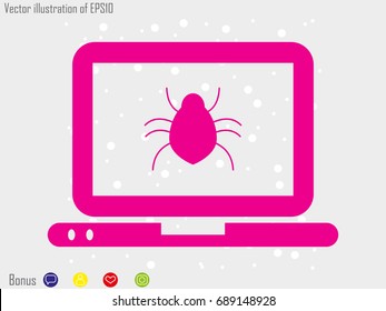 laptop, beetle, icon, vector illustration eps10