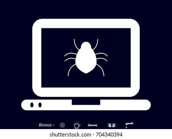laptop, beetle, icon, vector illustration eps10