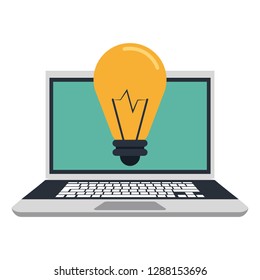 laptop with big idea on screen