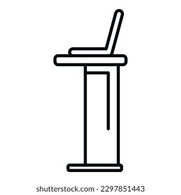 Laptop big stand icon outline vector. Table workplace. Desk neck