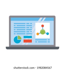 laptop with bio technology icons