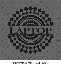 Laptop black emblem. Vintage.