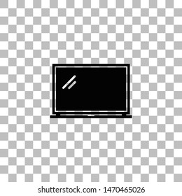 Laptop. Black flat icon on a transparent background. Pictogram for your project
