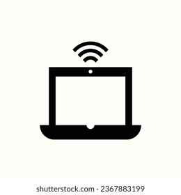 Laptop-schwarzes Symbol, einzeln auf hellem Hintergrund, ideal für Website, Blog, Logo, Grafikdesign, soziale Medien, Benutzeroberfläche, mobile App