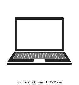 laptop black icon. vector illustration