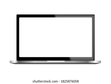 Laptop Black Isolate Blank Screen Display Mockup Pc Vector. A Laptop Also Laptop Computer, Is A Small, Portable Personal Computer With A Clamshell Form Factor