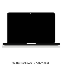 Maqueta de Vector de pantalla negra para computadora portátil