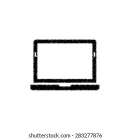  Laptop - black vector icon