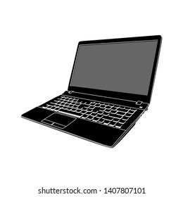 Laptop Black White Grey Screen