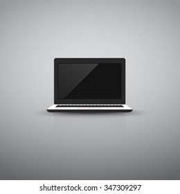 laptop black white screen template vector